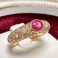K18 ルビー ダイヤモンド ベゼル リング 0.65ct