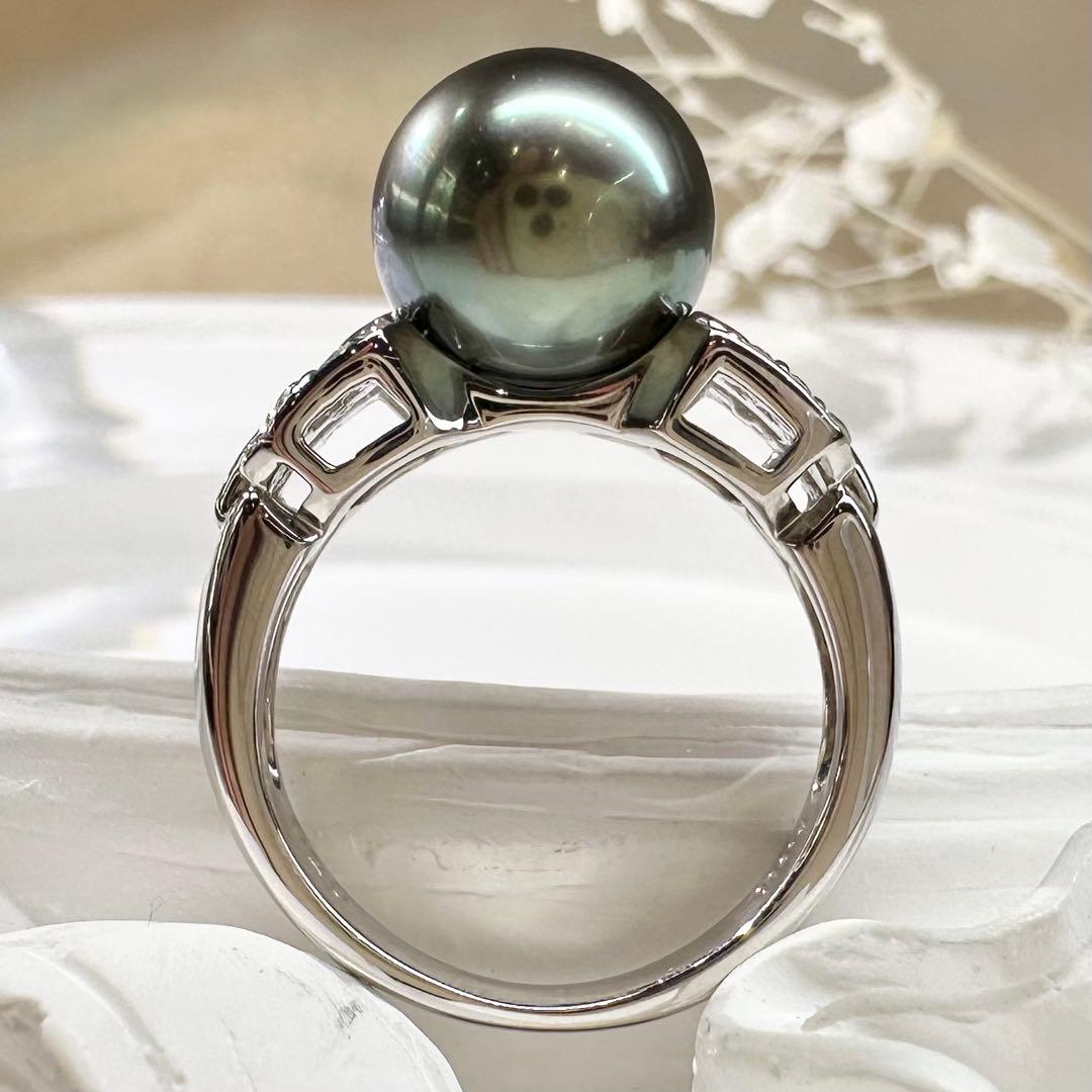 【美品】PT900 黒蝶パール 10.1mm リング