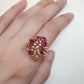 【美品】K18 ルビー 1.62ct リング ダイヤ 花束