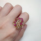 【美品】K18 ルビー 1.62ct リング ダイヤ 花束