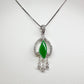 【美品】PT900 翡翠 1.39ct ダイヤモンド ネックレス