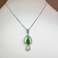 【美品】PT900 翡翠 1.39ct ダイヤモンド ネックレス