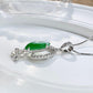 【美品】PT900 翡翠 1.39ct ダイヤモンド ネックレス