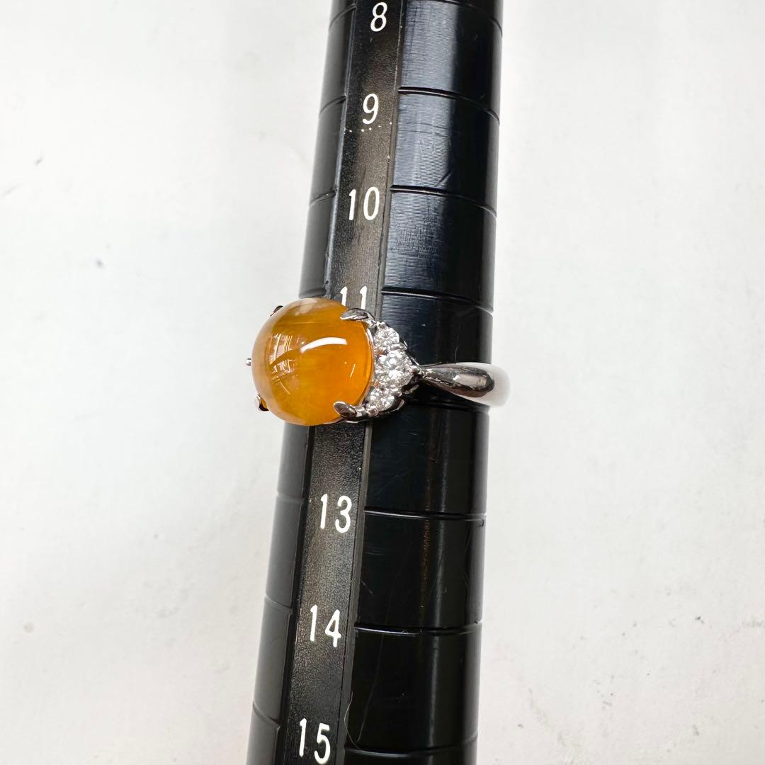 PT900 オパールキャッツアイ2.33ct ダイヤモンドリング プラチナ 指輪