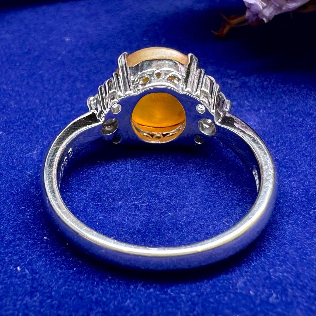 PT900 オパールキャッツアイ2.33ct ダイヤモンドリング プラチナ 指輪