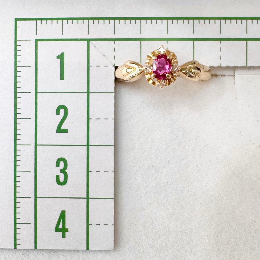 K18 ルビー 0.21ct ダイヤモンド ジュエリーリング