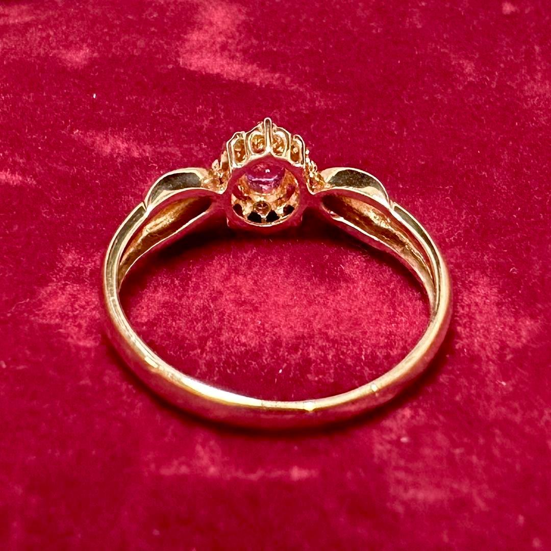 K18 ルビー 0.21ct ダイヤモンド ジュエリーリング