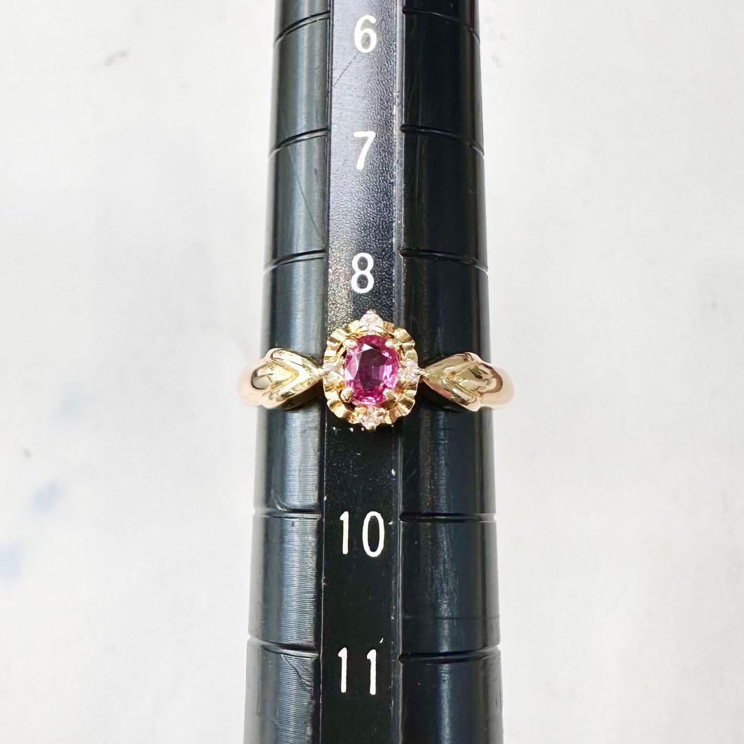 K18 ルビー 0.21ct ダイヤモンド ジュエリーリング