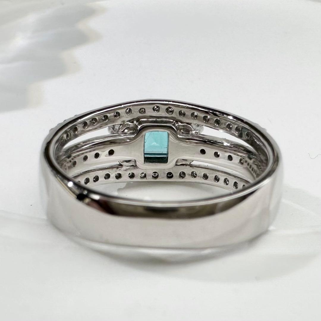 【美品】PT900 パライバトルマリン 0.326ct ダイヤ リング