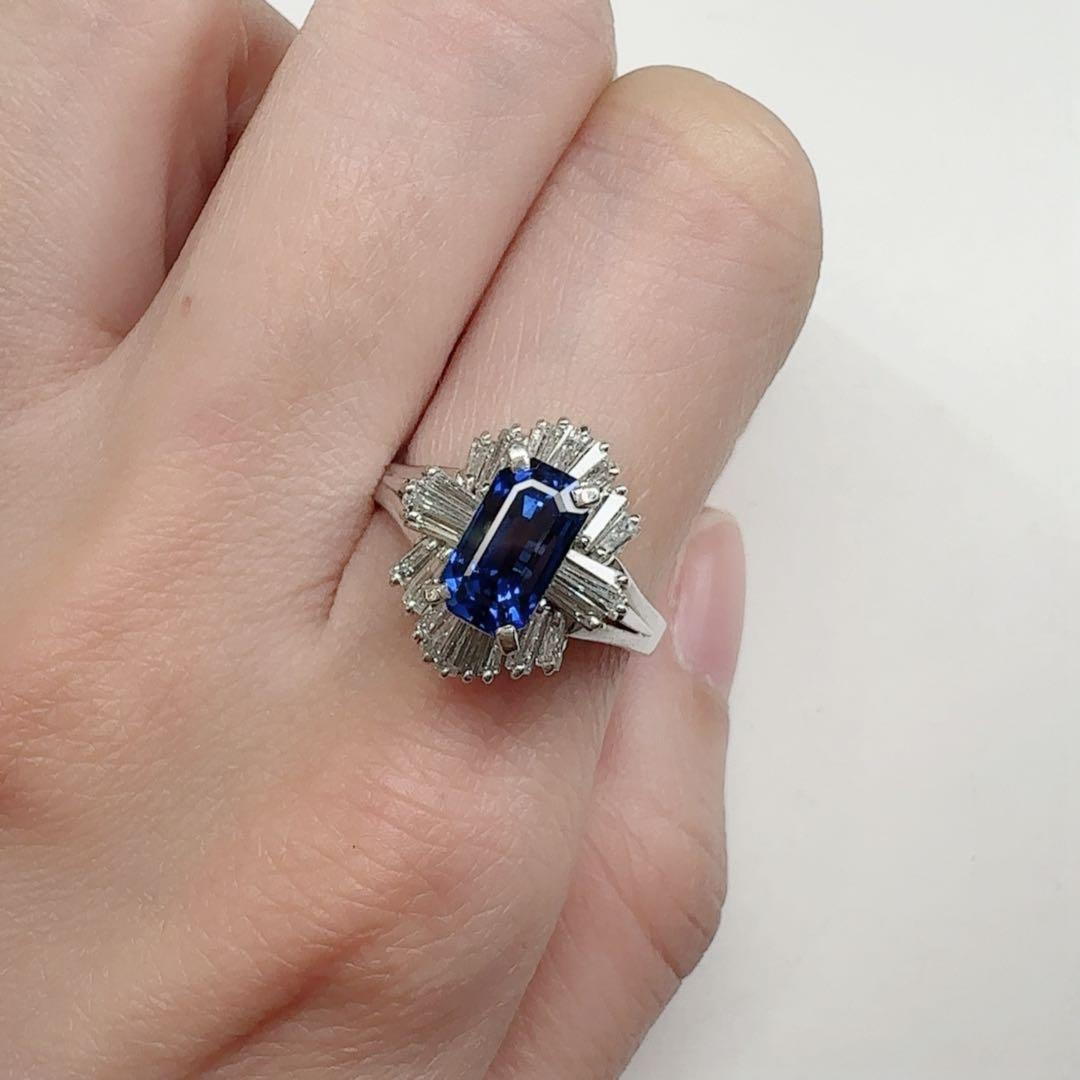 【美品】PT900 ロイヤルブルー サファイア2.54ctリング