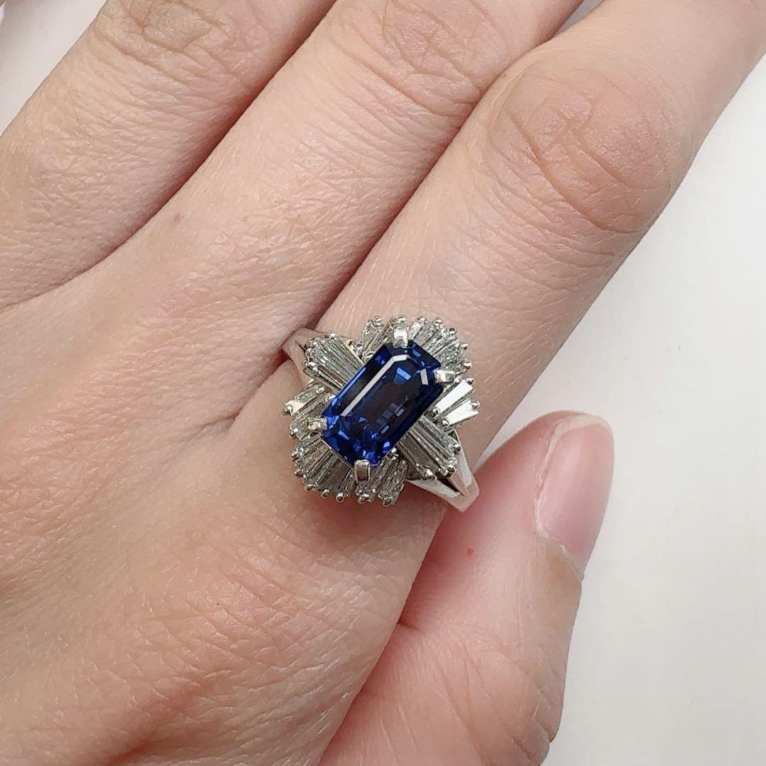 【美品】PT900 ロイヤルブルー サファイア2.54ctリング