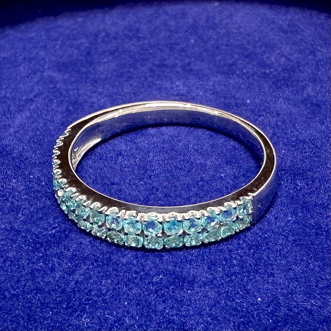 K18WG パライバトルマリン ハーフエタニティ リング 0.53ct