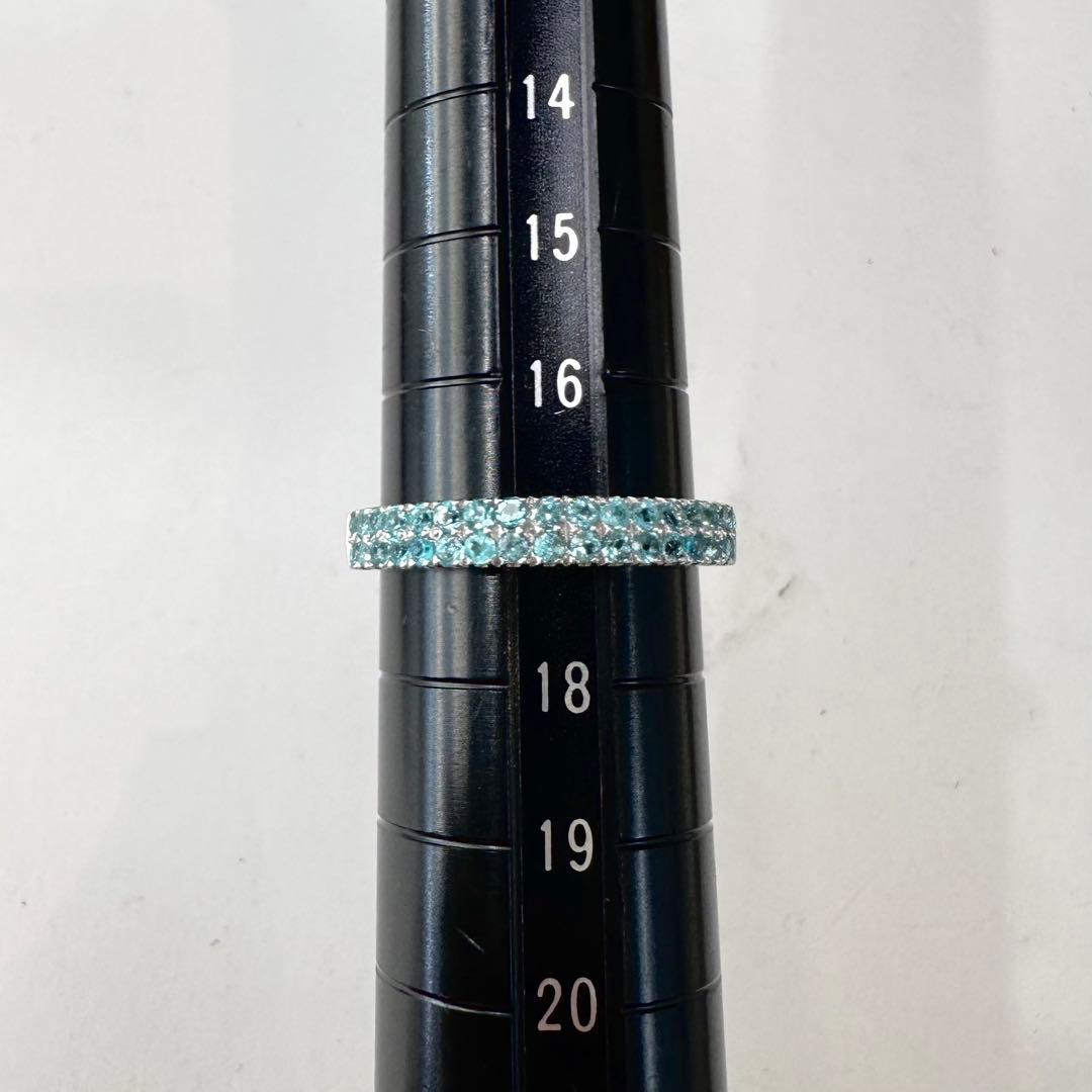 K18WG パライバトルマリン ハーフエタニティ リング 0.53ct