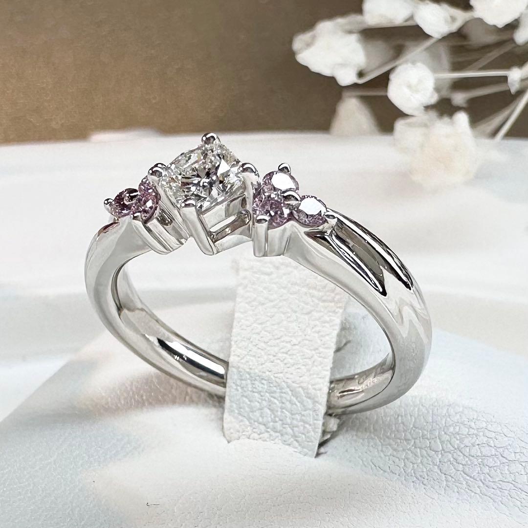 【美品】PT900 ピンクダイヤモンド リング