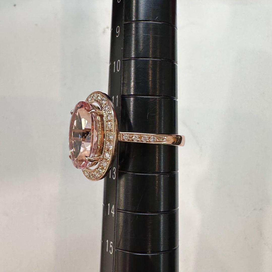 【K18】モルガナイト 5.57ct リング 大粒