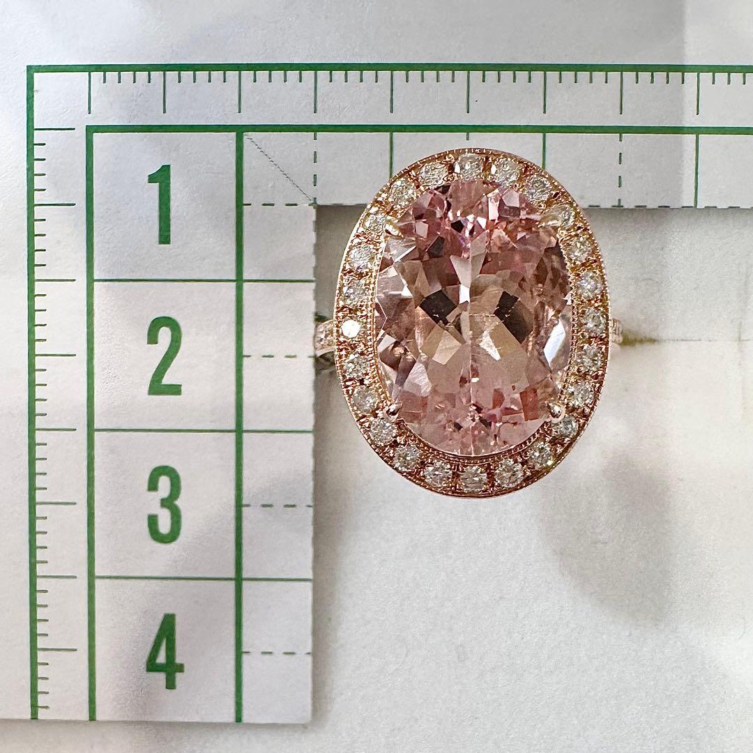 【K18】モルガナイト 5.57ct リング 大粒