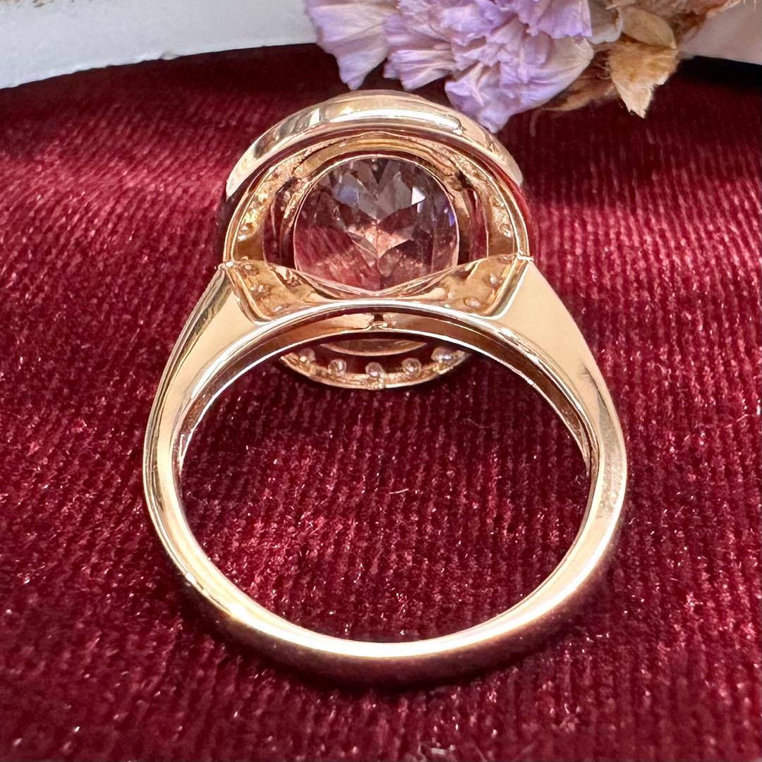 【K18】モルガナイト 5.57ct リング 大粒