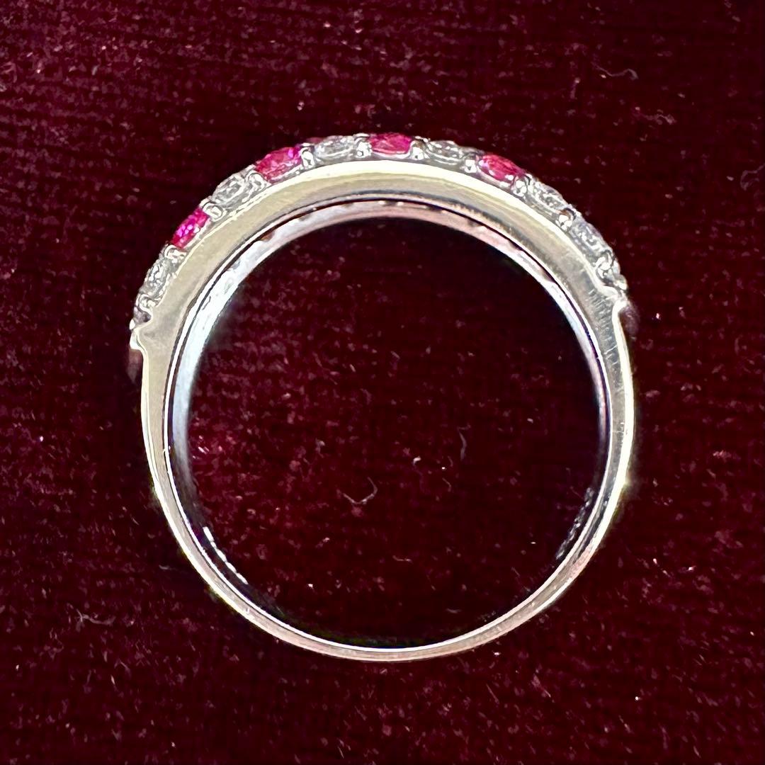 PT900ルビー ダイヤリング 0.56ct パヴェ風 レディース 指輪 日本製