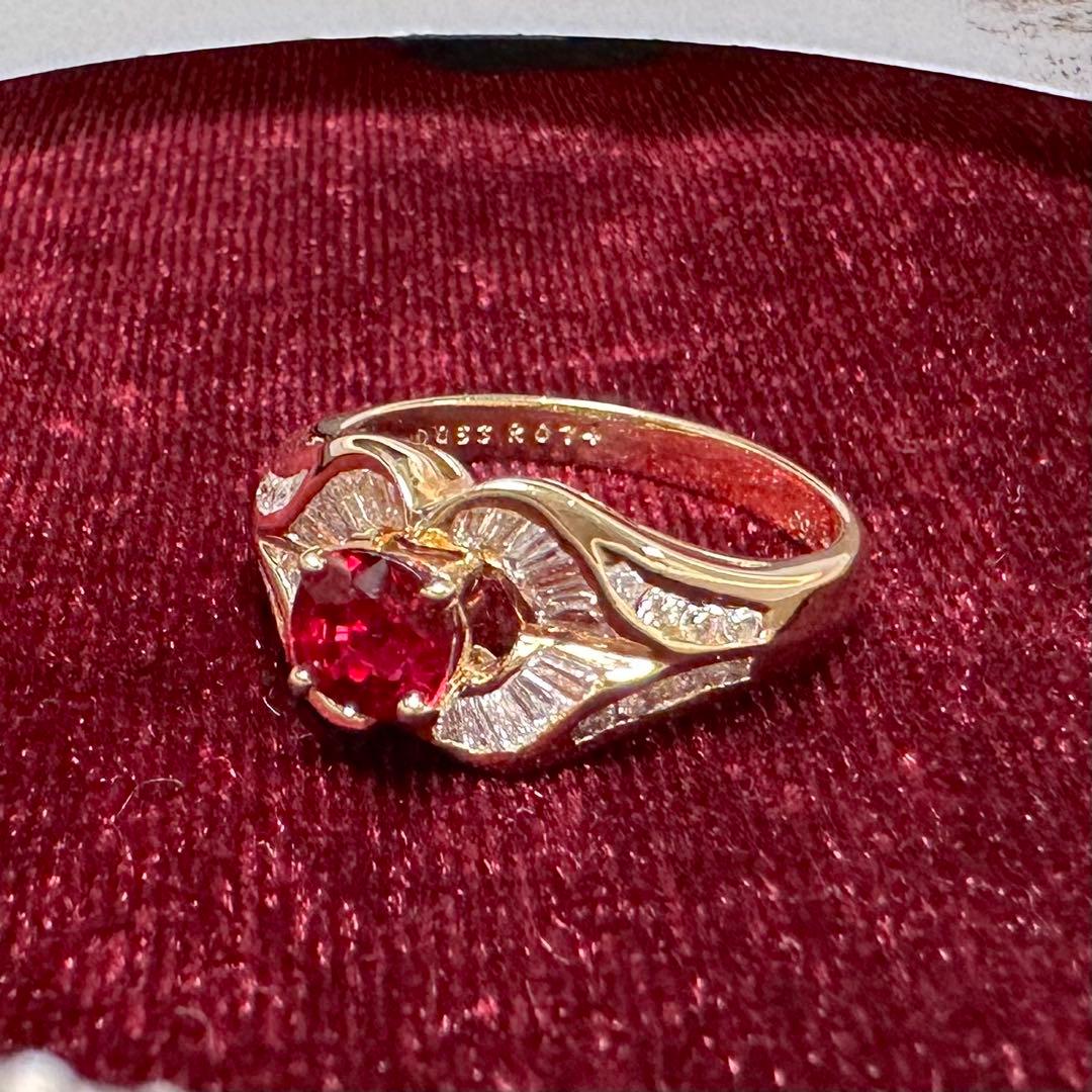 K18 ルビー0.74ct バゲットダイヤモンド バゲットダイヤ