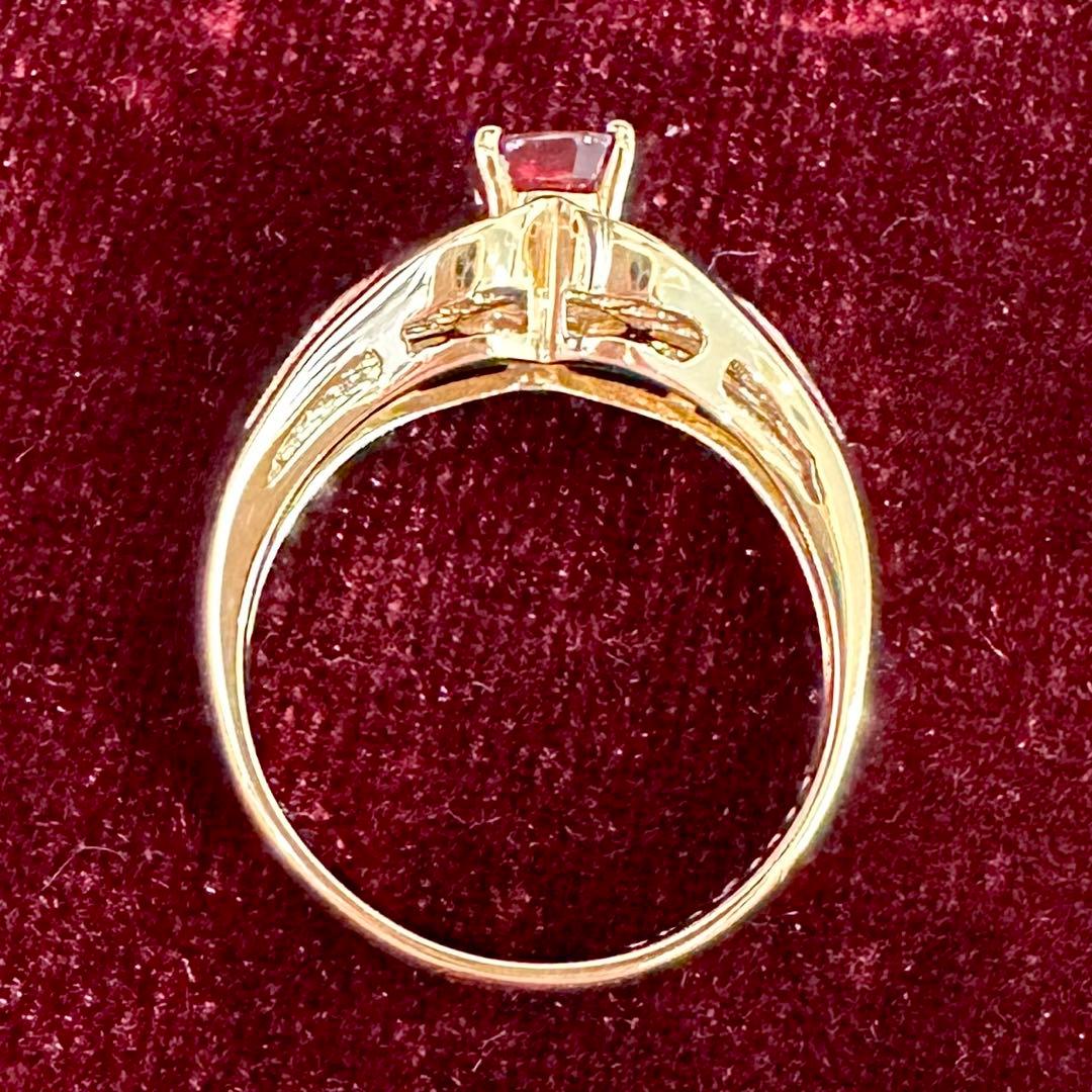 K18 ルビー0.74ct バゲットダイヤモンド バゲットダイヤ
