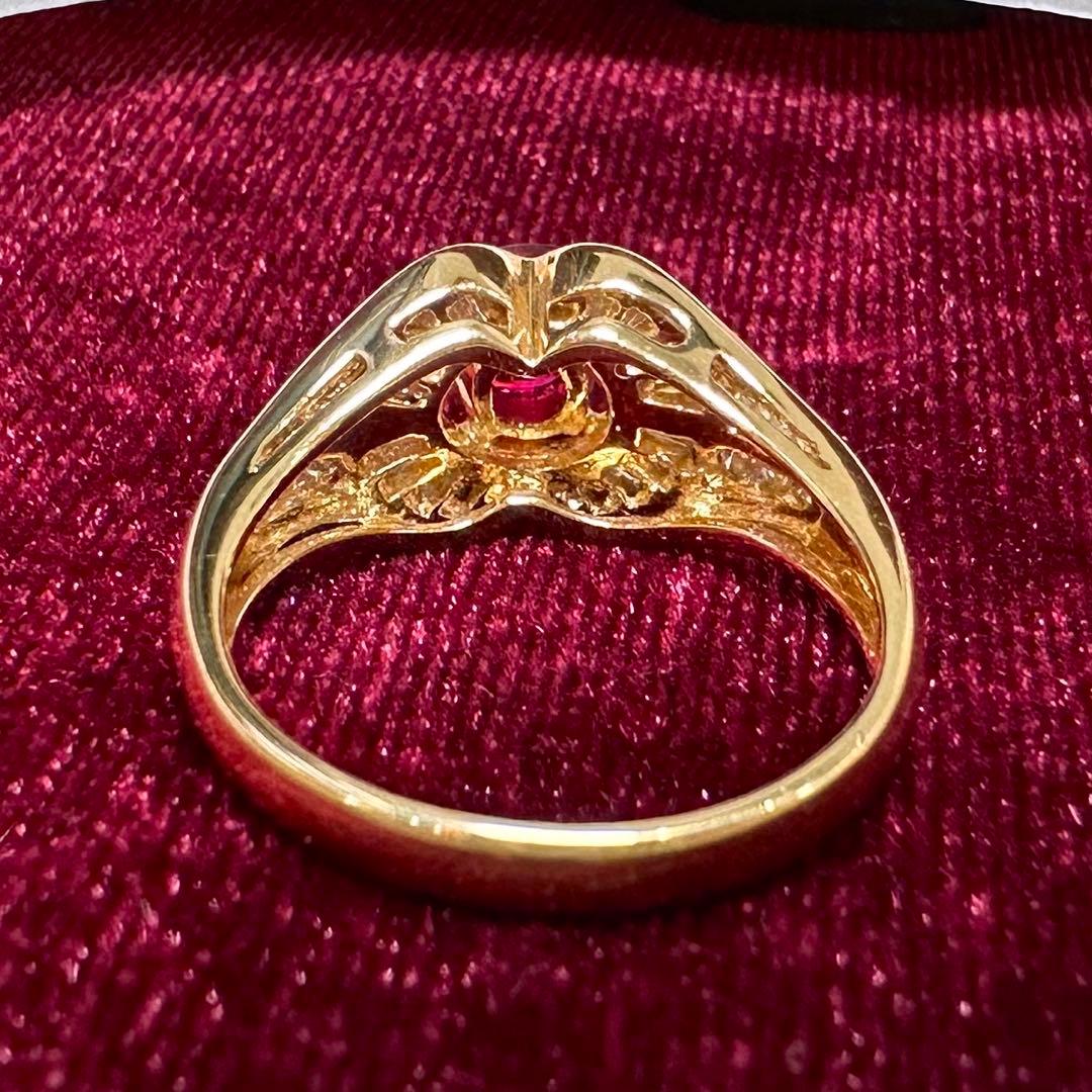 K18 ルビー0.74ct バゲットダイヤモンド バゲットダイヤ