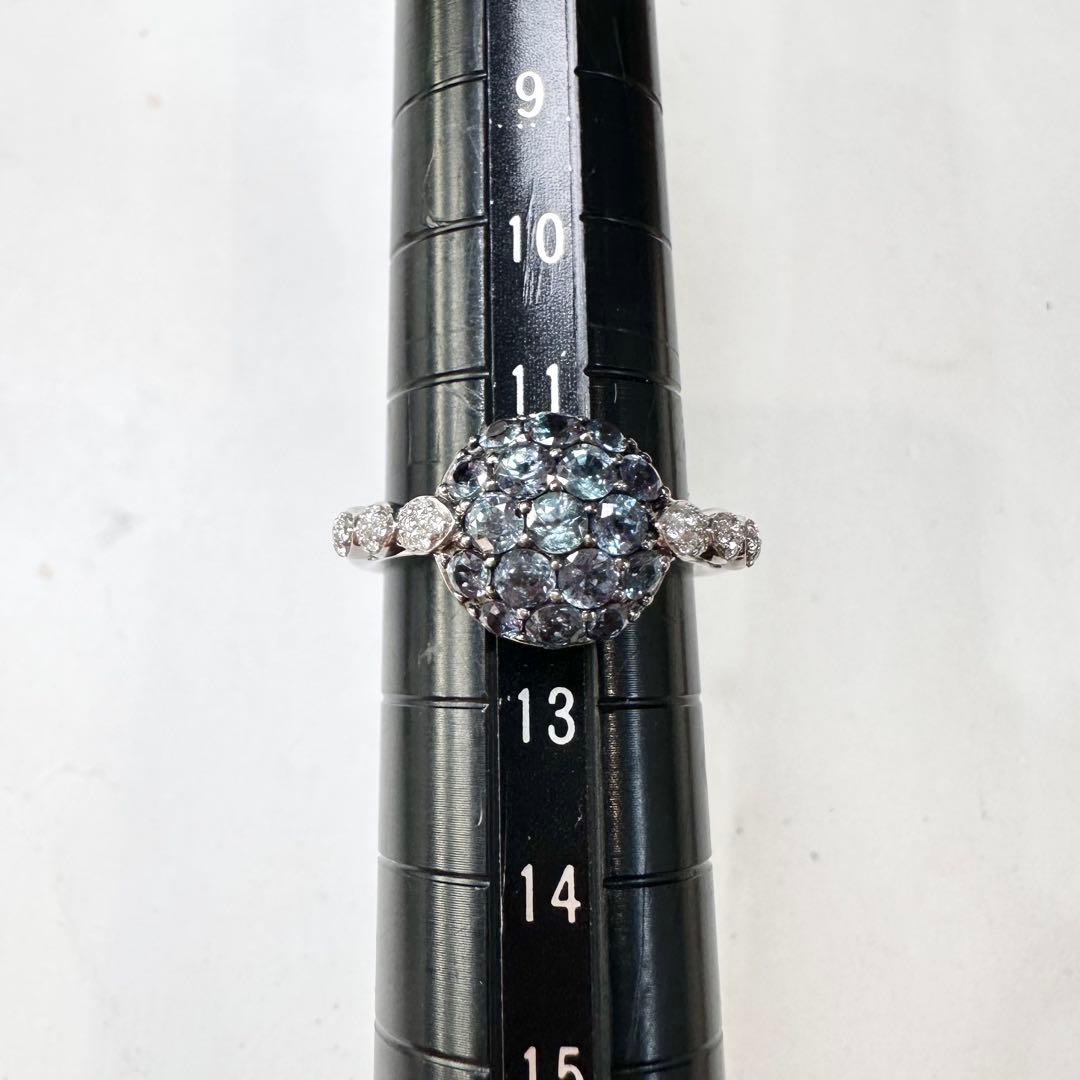 K18WG アレキサンドライト 1.33ct リング カラーチェンジ 希少石