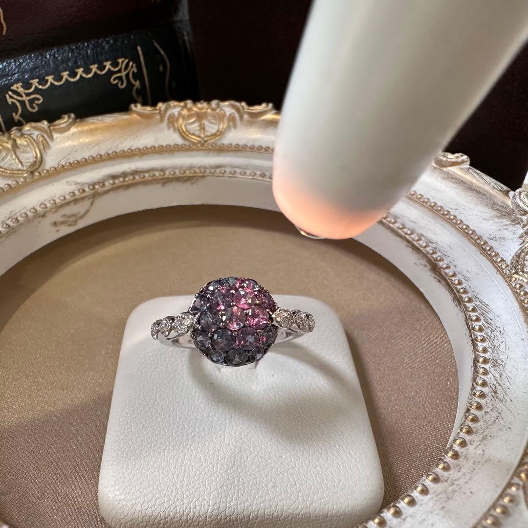 K18WG アレキサンドライト 1.33ct リング カラーチェンジ 希少石