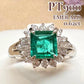 PT900 エメラルド 0.62ct ダイヤモンドリング