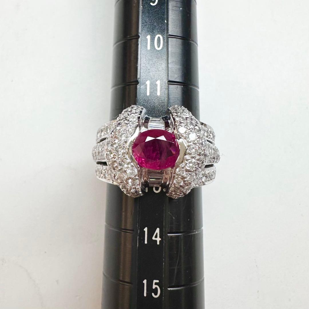 【美品】PT900 ルビー 1.27ct リング 豪華主義