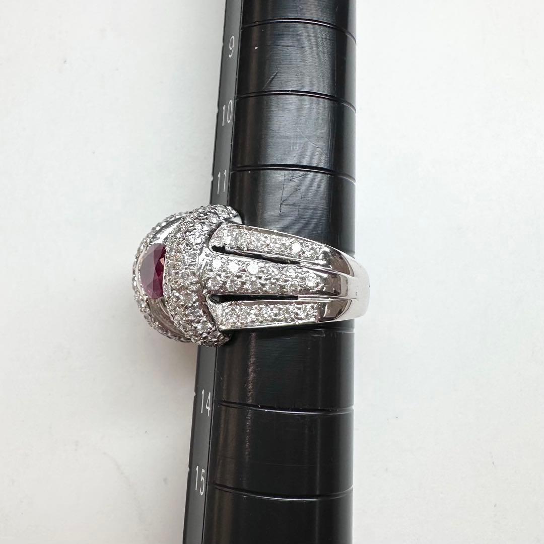 【美品】PT900 ルビー 1.27ct リング 豪華主義