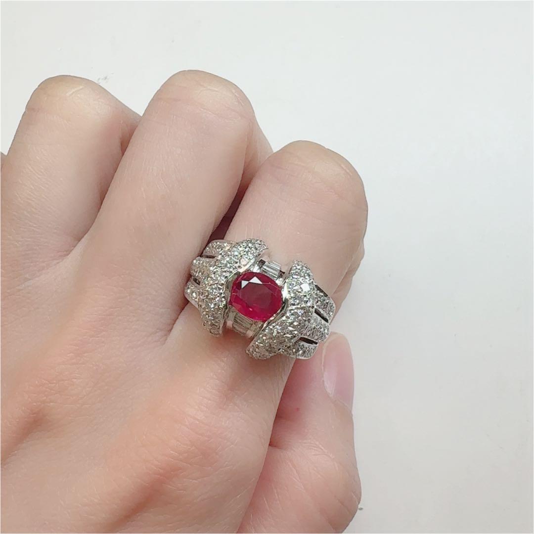 【美品】PT900 ルビー 1.27ct リング 豪華主義