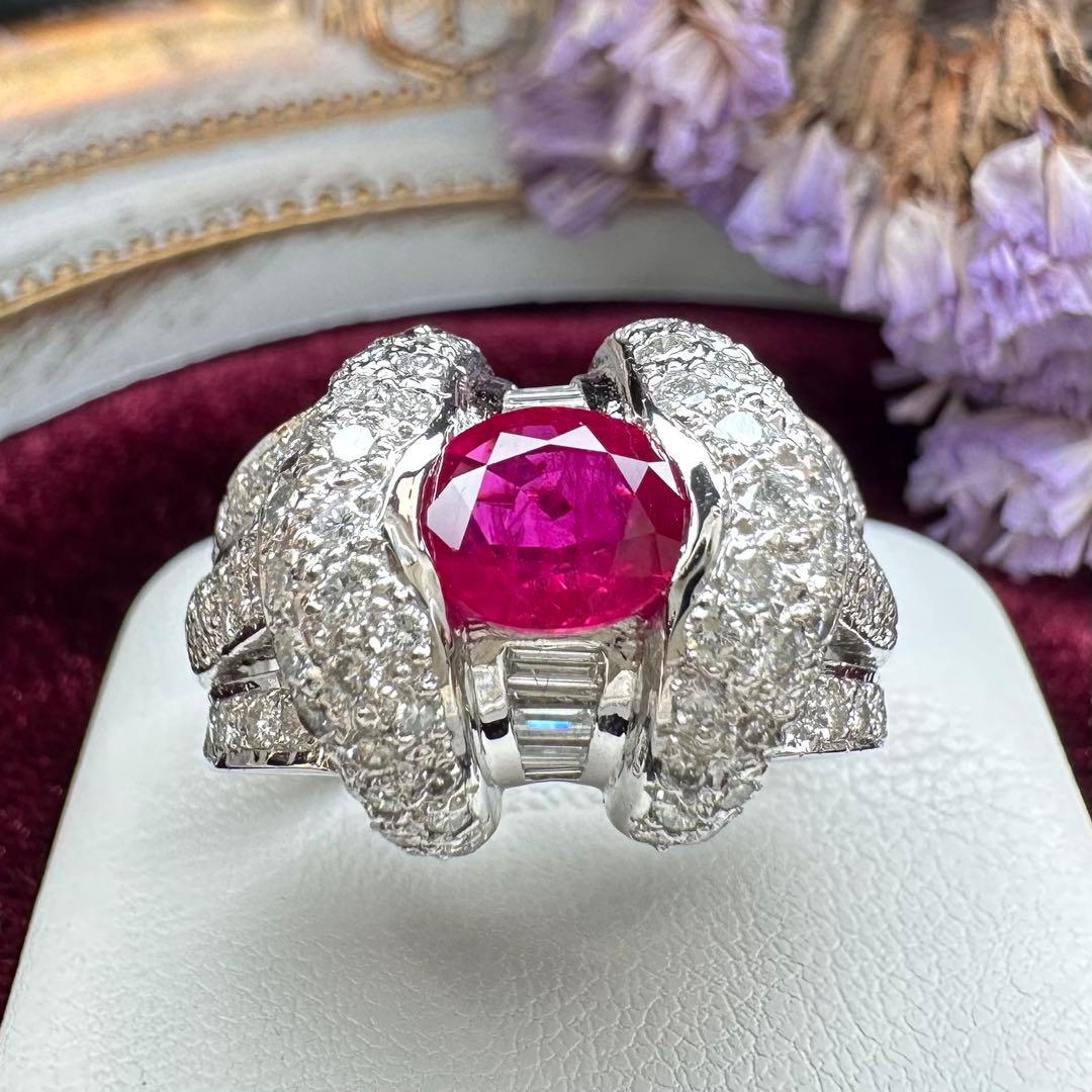 【美品】PT900 ルビー 1.27ct リング 豪華主義