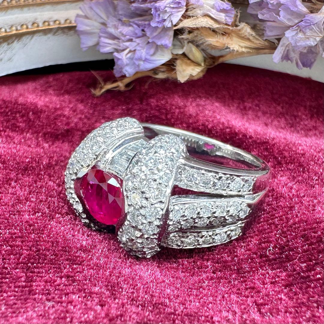 【美品】PT900 ルビー 1.27ct リング 豪華主義