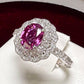 PT900 ピンクサファイア 1.26ct 取り巻き ダイヤモンド リング