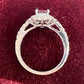 PT900 ピンクサファイア 1.26ct 取り巻き ダイヤモンド リング