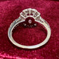 PT900 ピンクサファイア 1.26ct 取り巻き ダイヤモンド リング