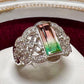 PT900 ウォーターメロントルマリン ダイヤモンド リング 2.04ct