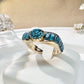 【美品】K14 ターコイズ リング 天然石 クモ模様