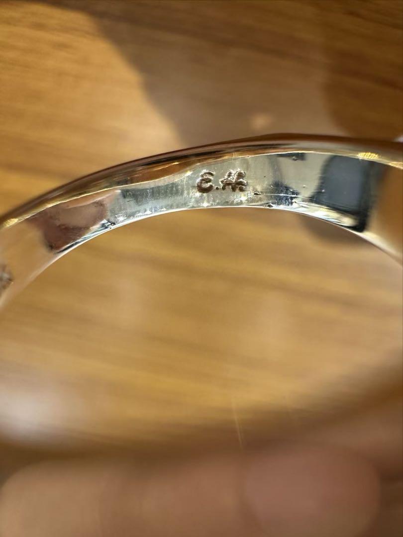 【美品】K14 ターコイズ リング 天然石 クモ模様