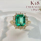 【K18】エメラルド 1.85ct リング ダイヤ取巻き イエローゴールド