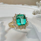 【K18】エメラルド 1.85ct リング ダイヤ取巻き イエローゴールド