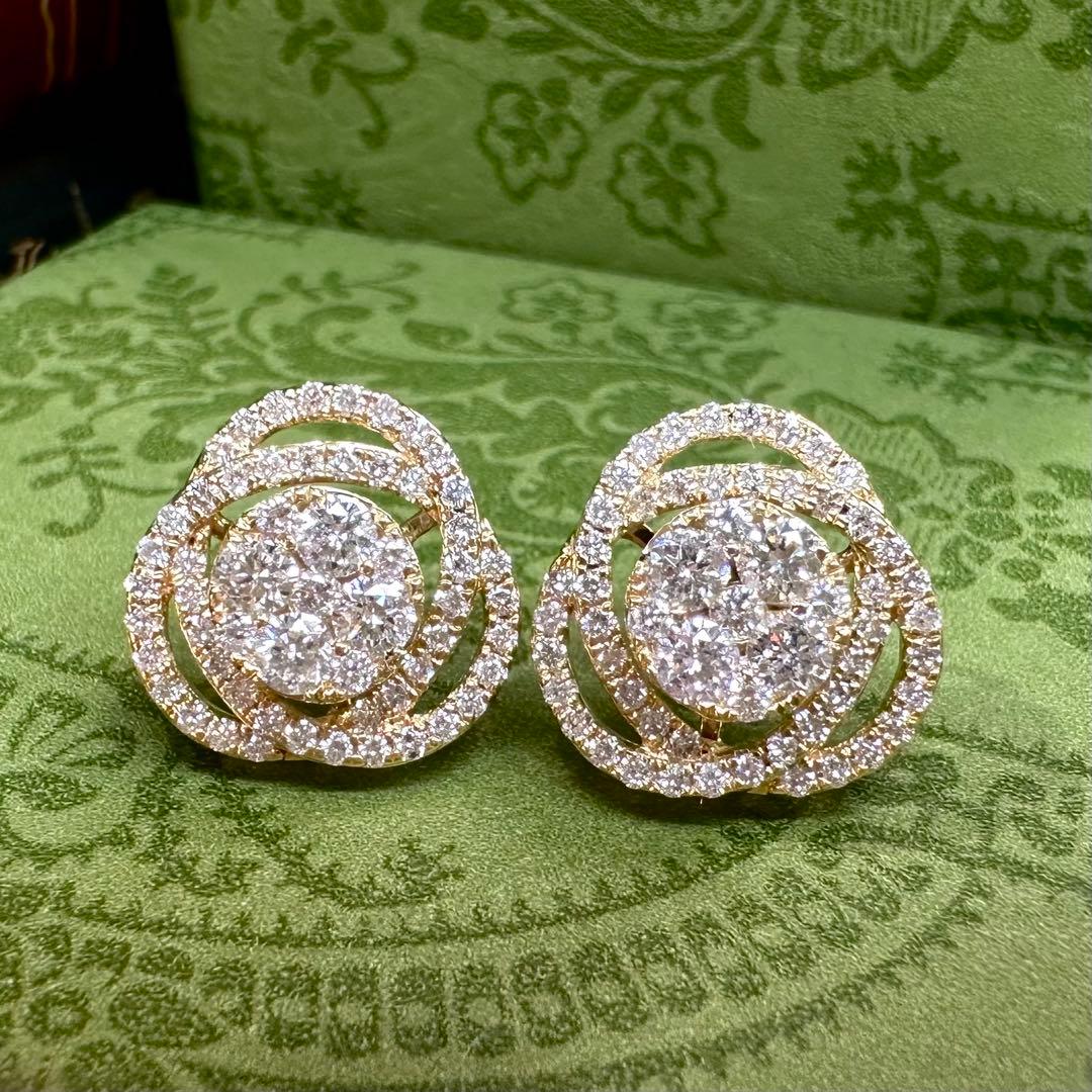 【K18】ダイヤモンド0.75ct*2 ピアス