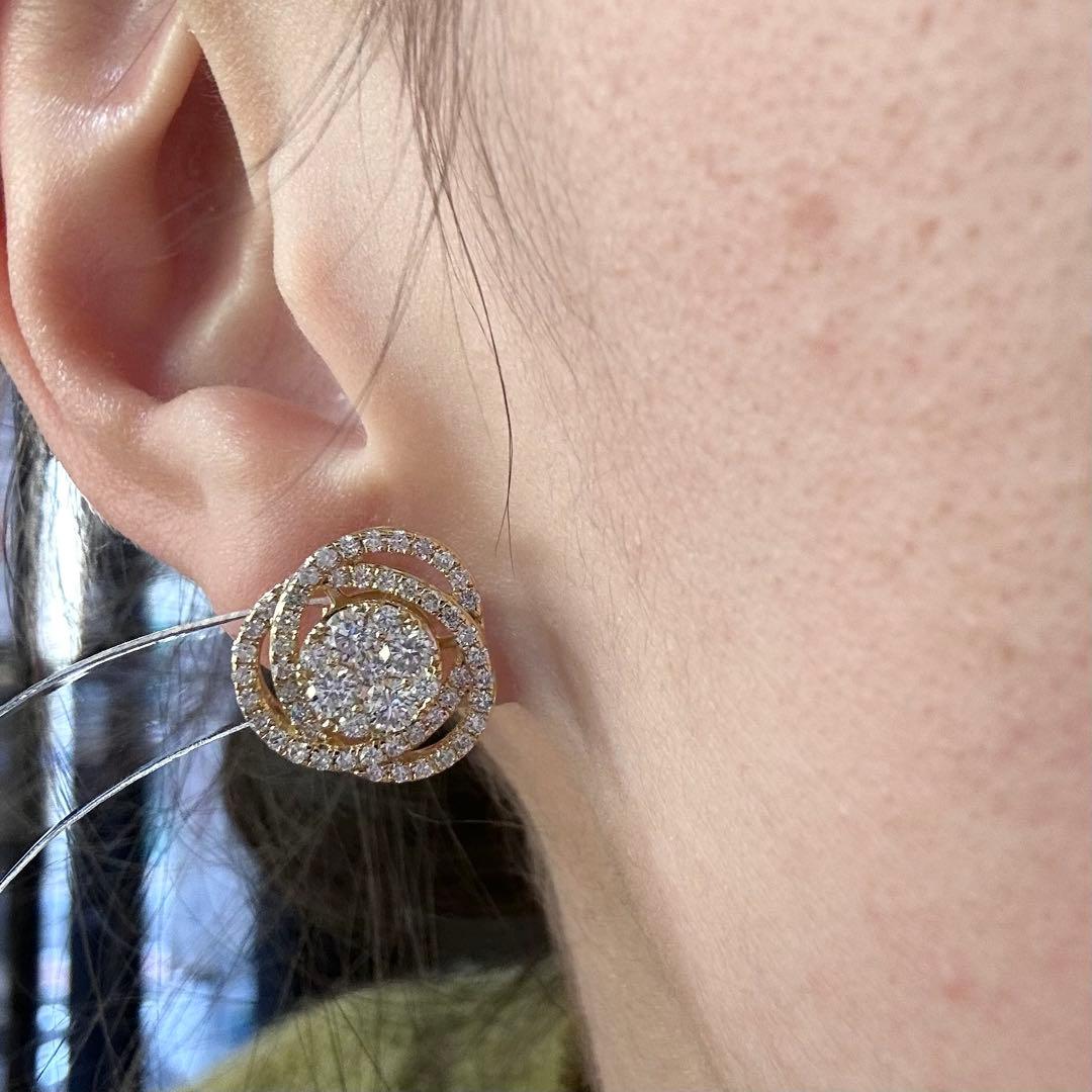 【K18】ダイヤモンド0.75ct*2 ピアス