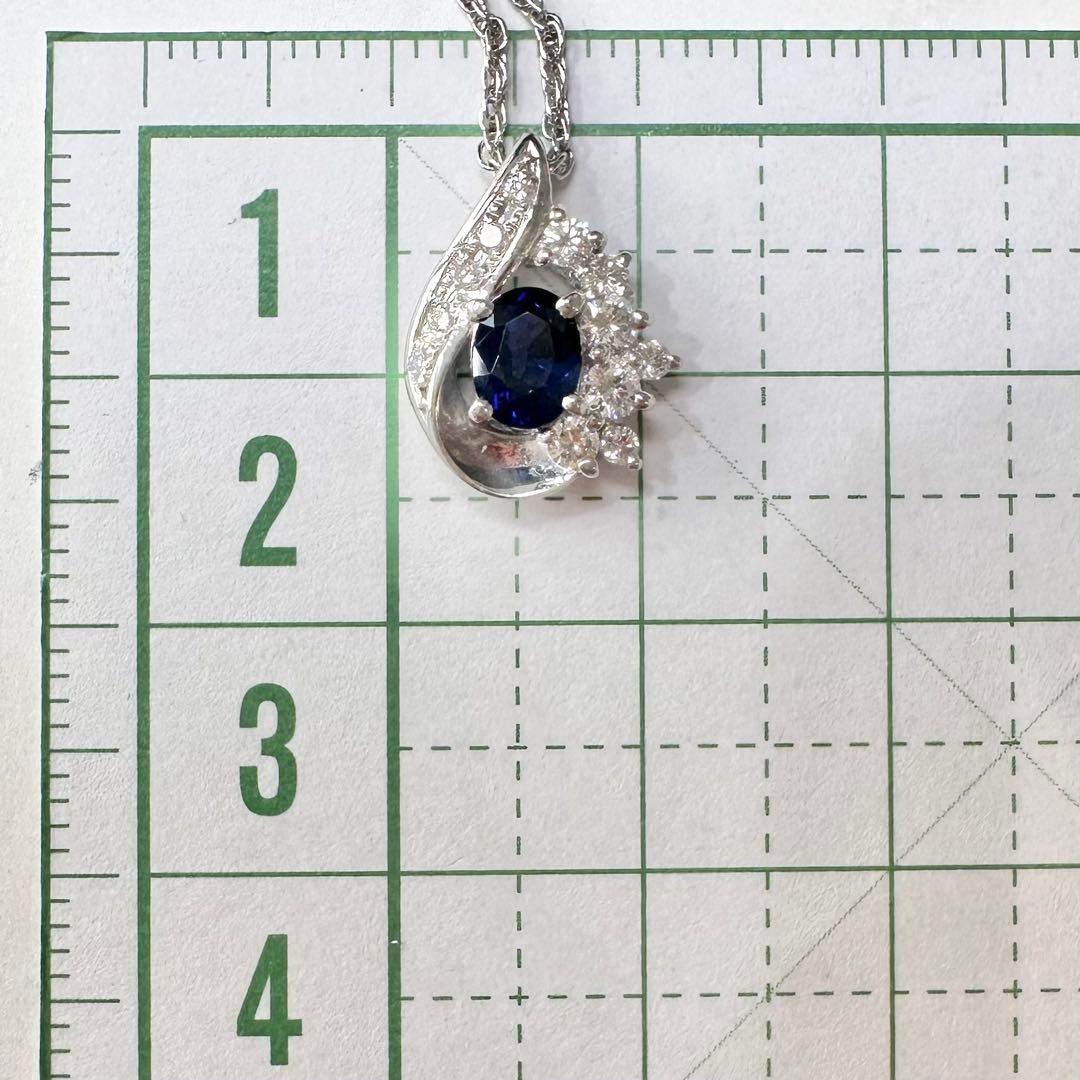 PT900/PT850 サファイア0.60ct ダイヤモンドネックレス
