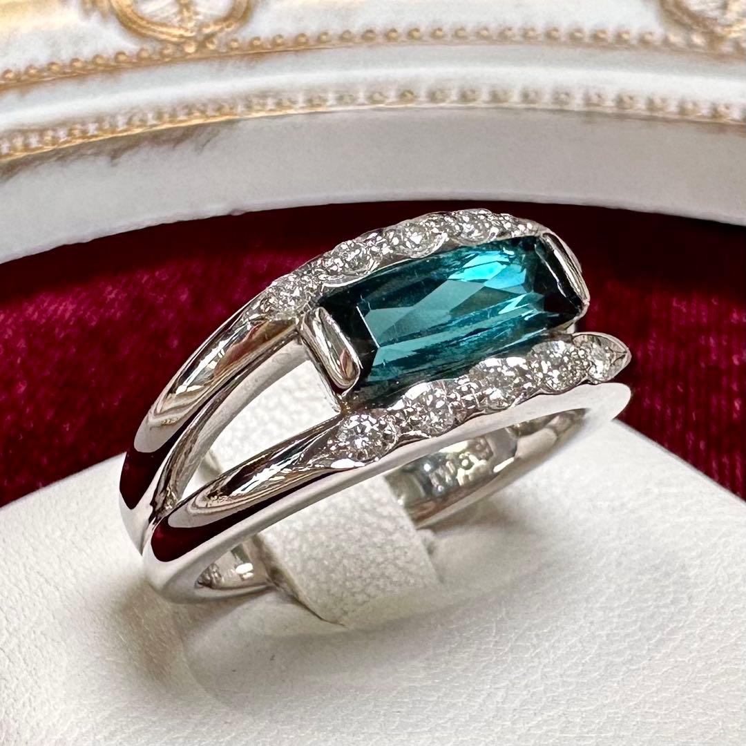 PT900 トルマリン ダイヤモンド リング 1.04ct