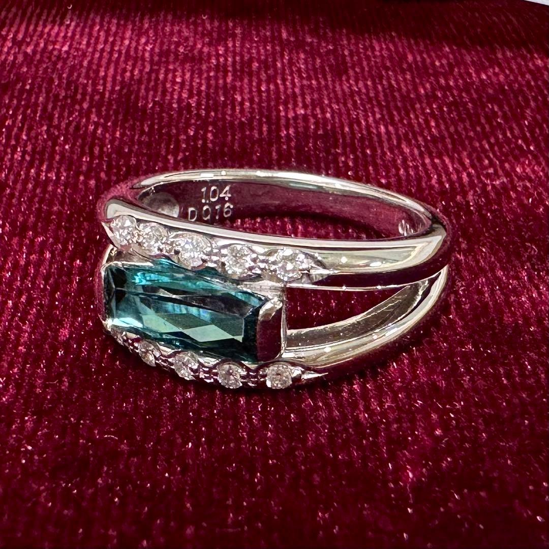 PT900 トルマリン ダイヤモンド リング 1.04ct