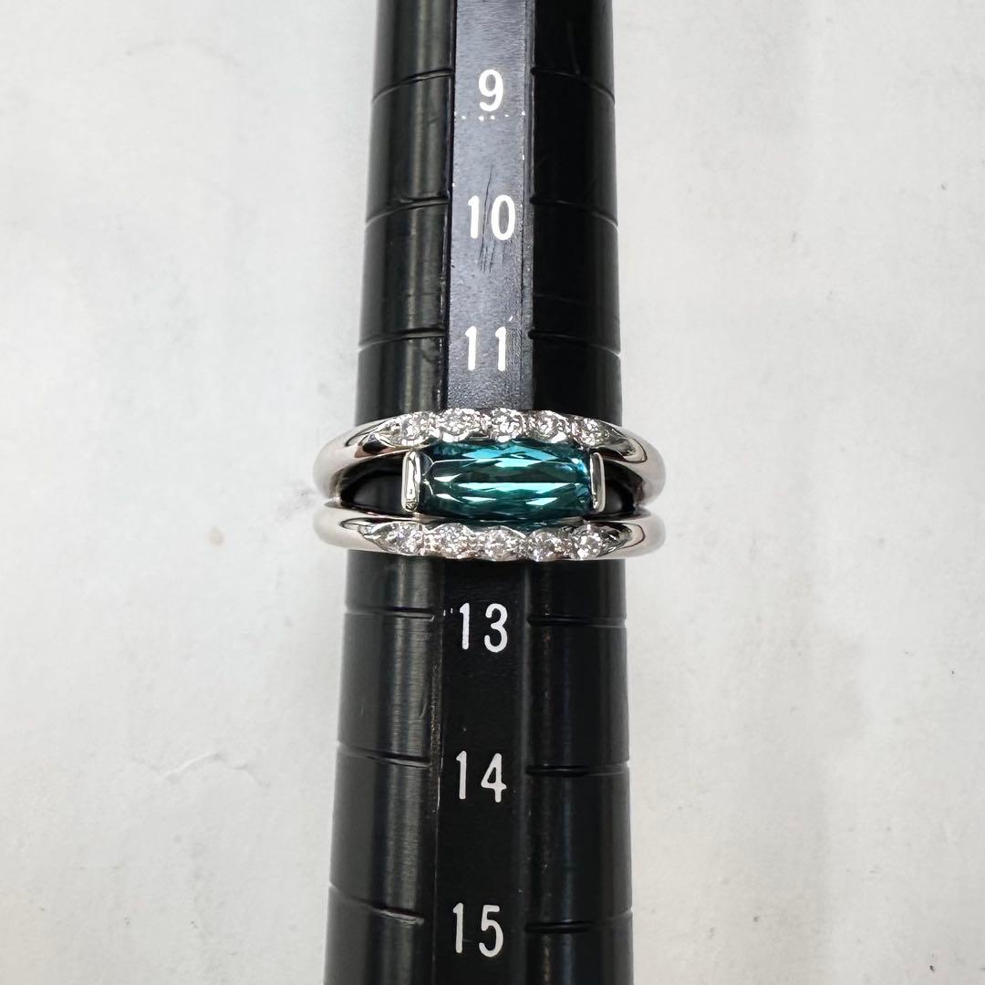 PT900 トルマリン ダイヤモンド リング 1.04ct