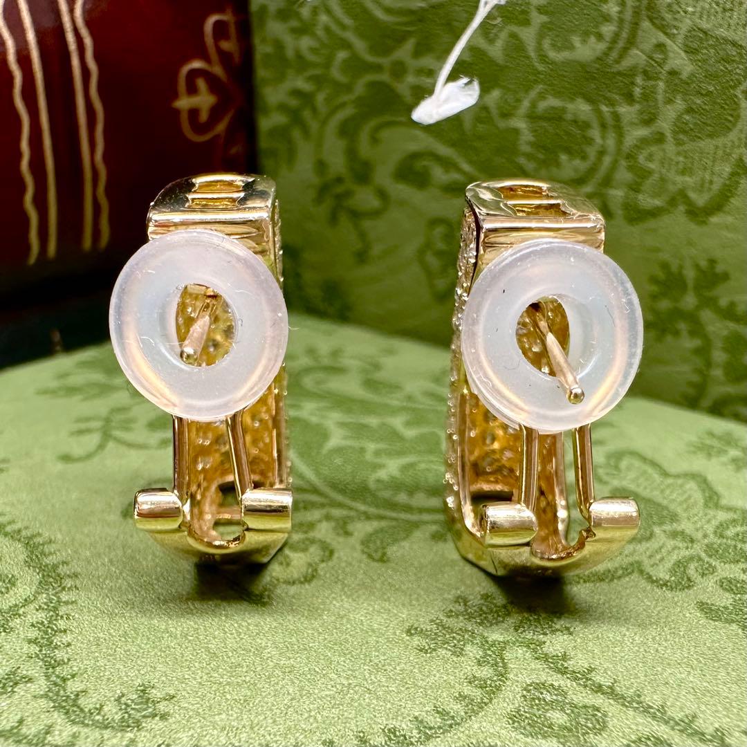 K18 ダイヤモンド 1ct ピアス 豪華デザイン 昭和レトロ