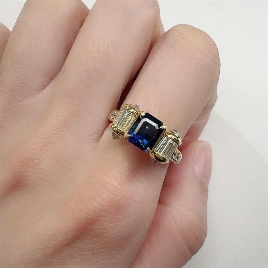 【K18】サファイア 1.87ct リング ダイヤ