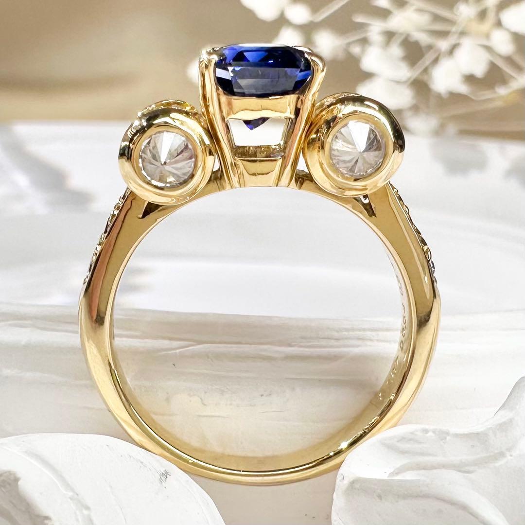 【K18】サファイア 1.87ct リング ダイヤ
